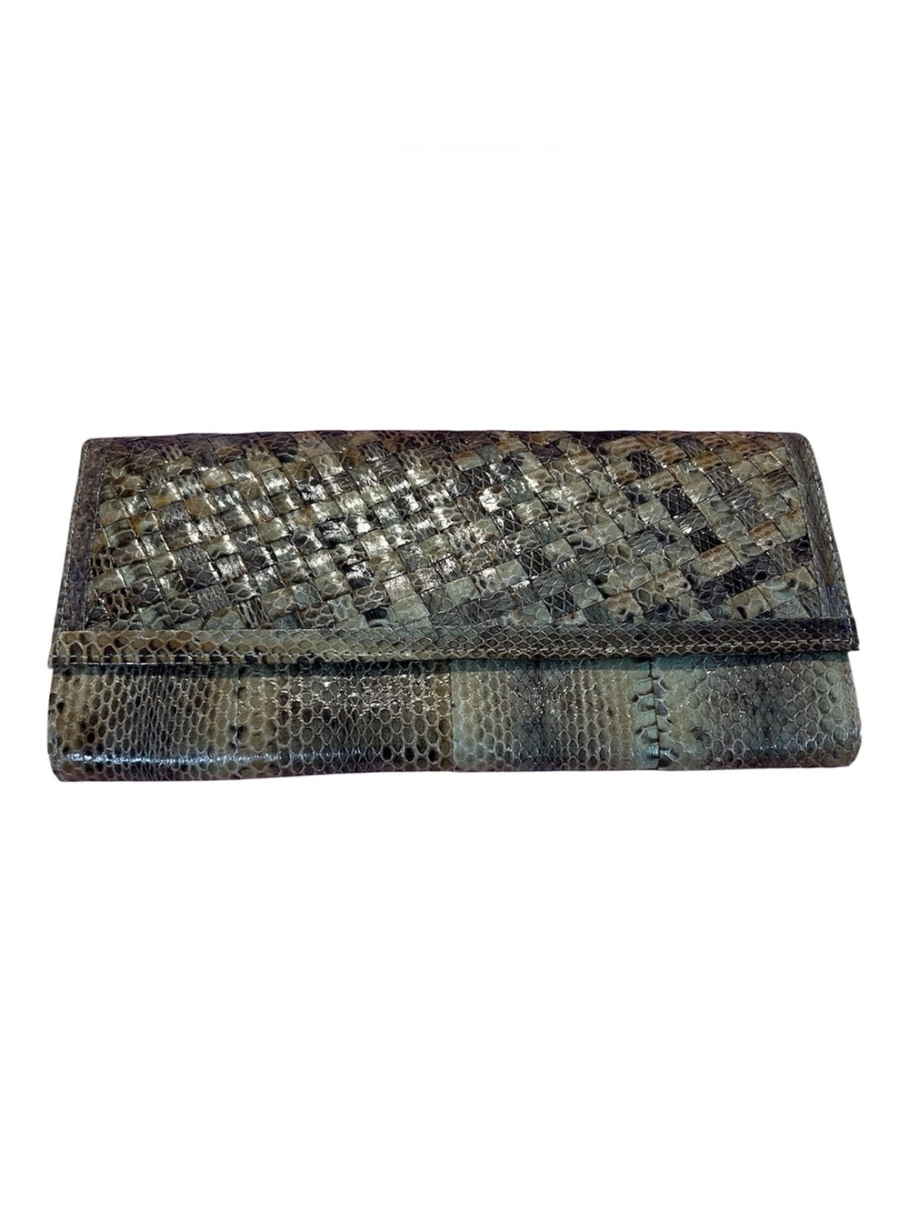 Snakeskin Snake Woven Clutch Purse